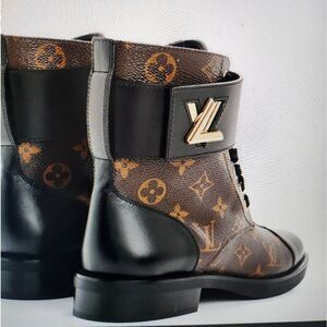 Louis Vuitton Brown and Black Monogram Boots